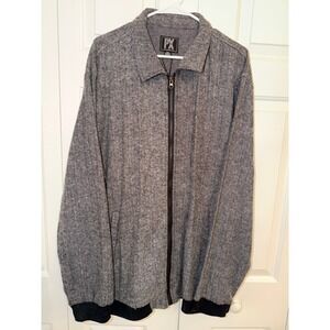 PX Clothing Mens XXL Herringbone Zip Up Jacket Grey Black XXL New